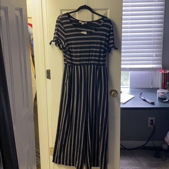 Navy striped jumpsuit! - Picture 1 of 3